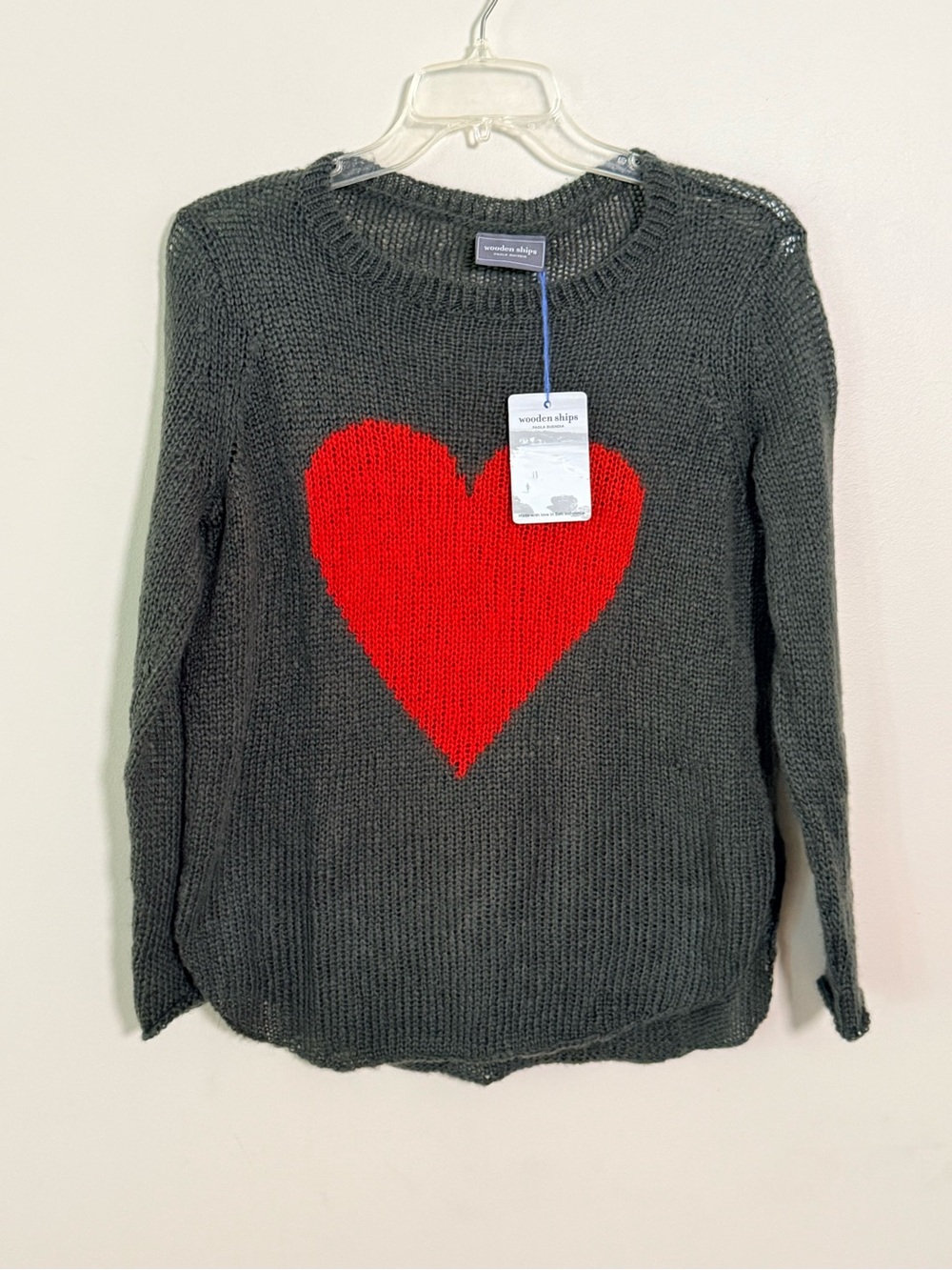 NWT and Wooden Ships heart crew lightweight sweater - Picture 3 of 9